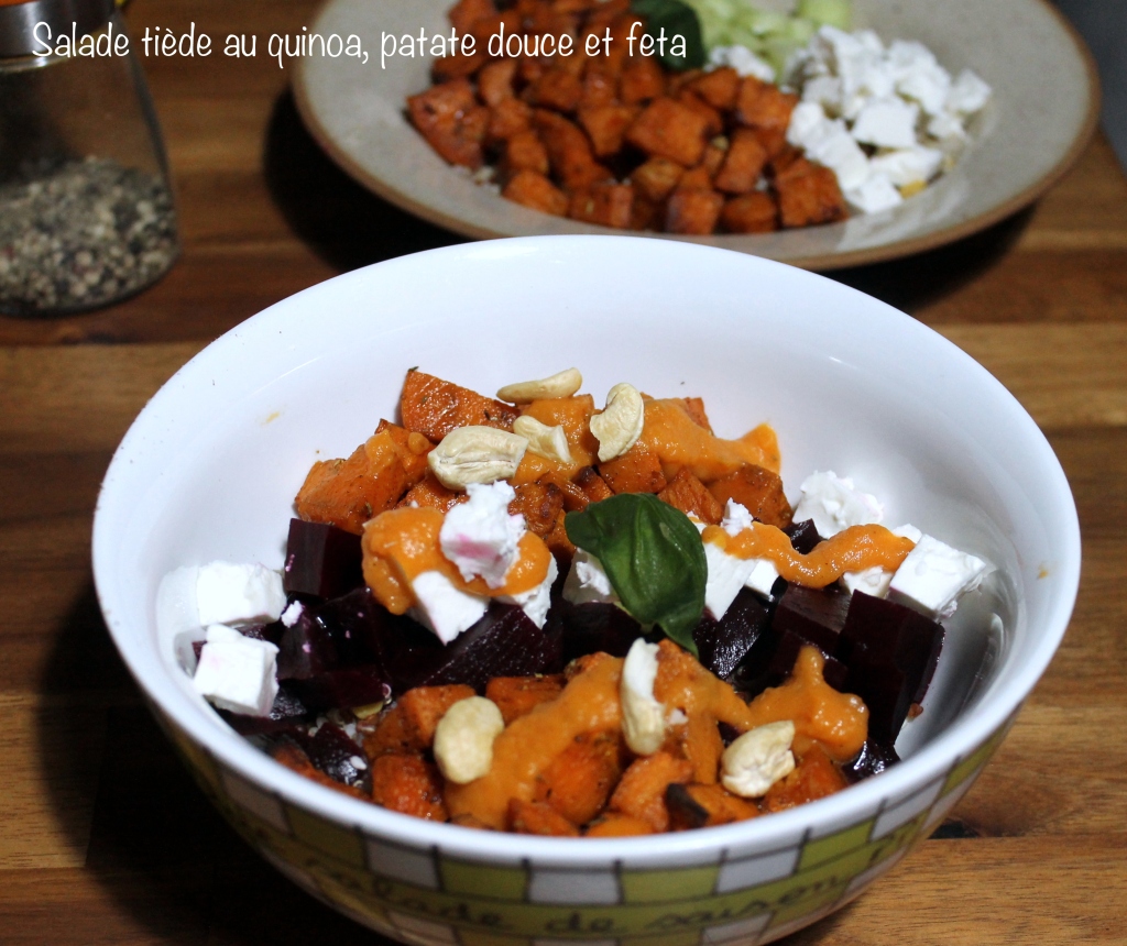 Salade tiède au quinoa et patate douce ( veggie bowl )